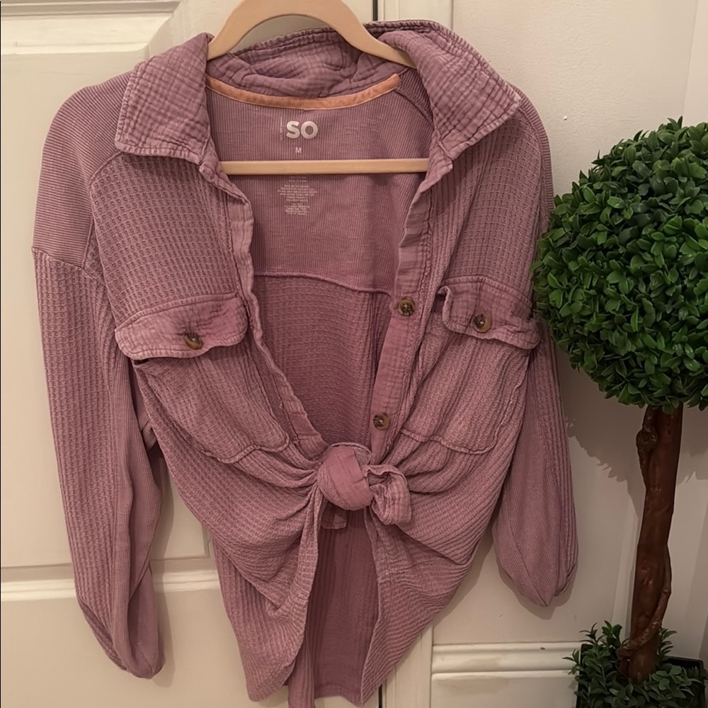 SO Women's purple  Button-Down Shirt